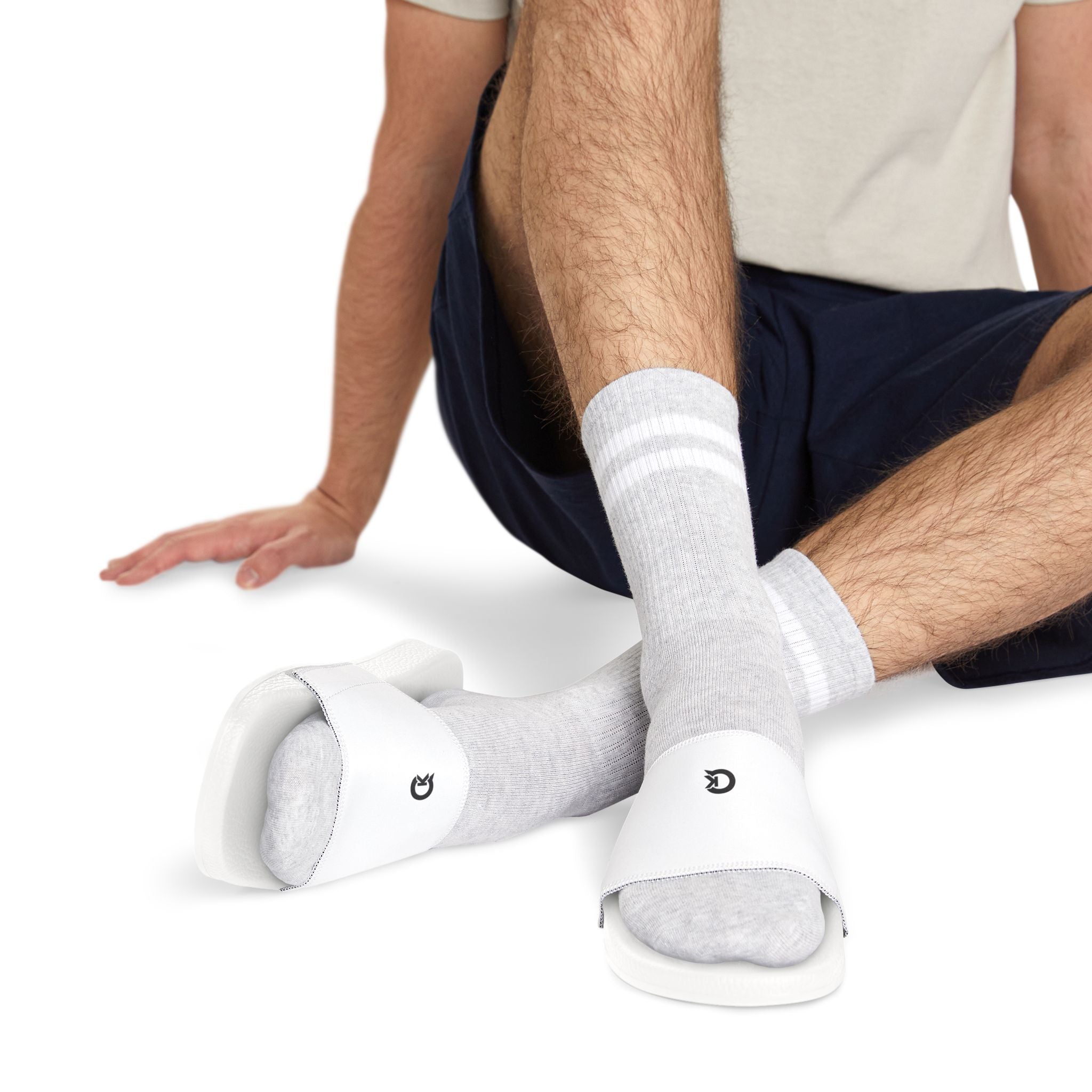 Men's White Slides