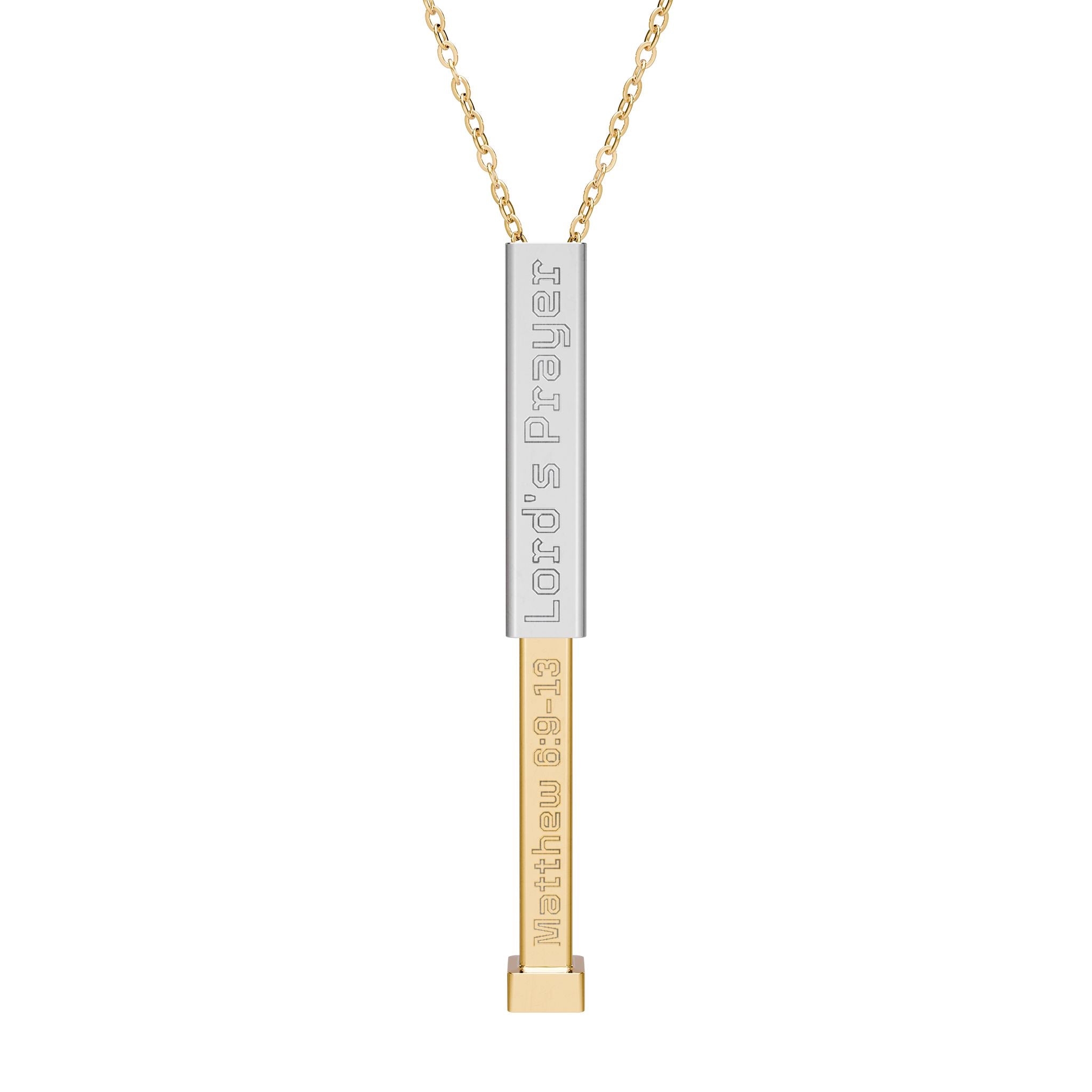 Hidden Message Sliding Bar Necklace — Engravable Secret Note Pendant