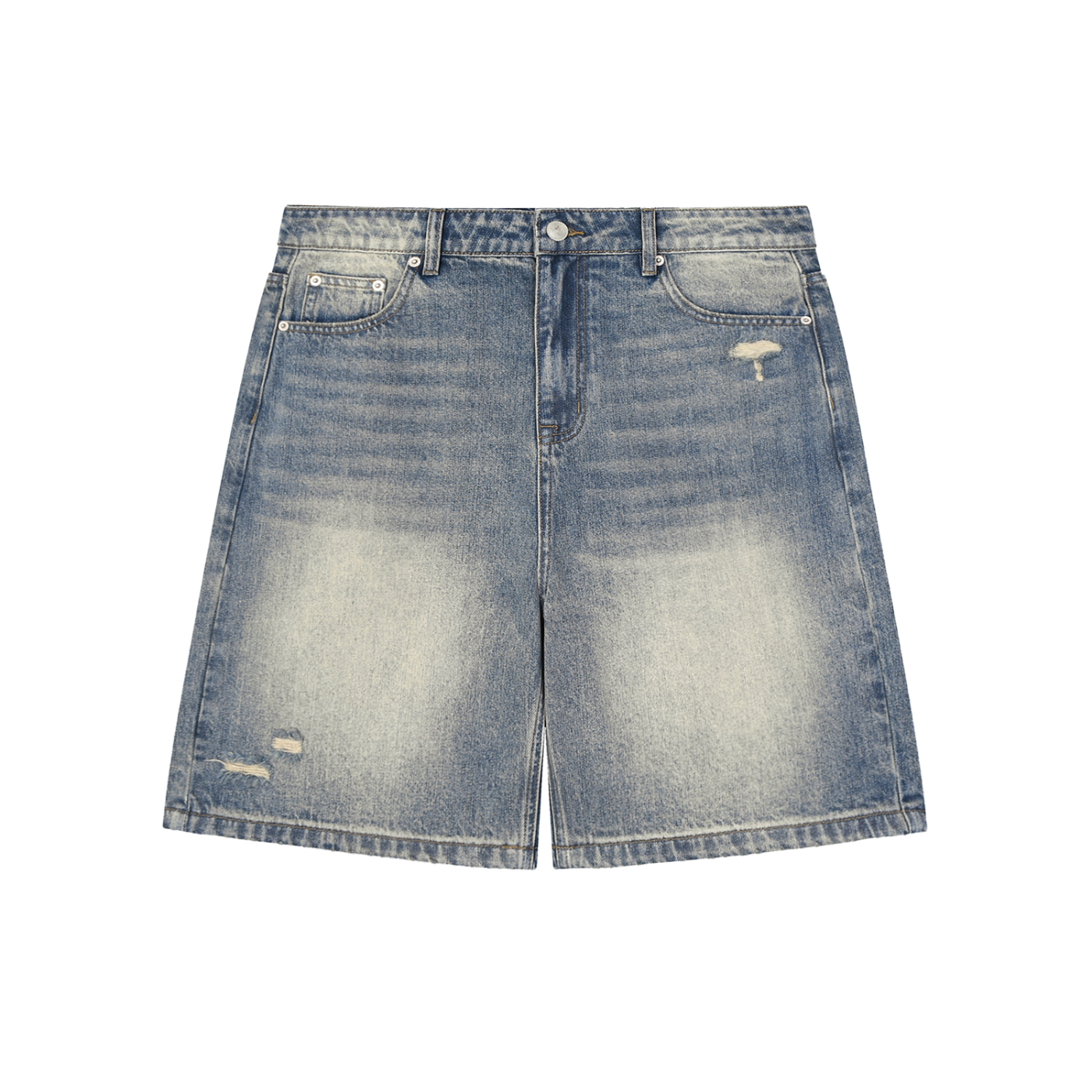Faded Ckuality Distressed Baggy Denim Shorts